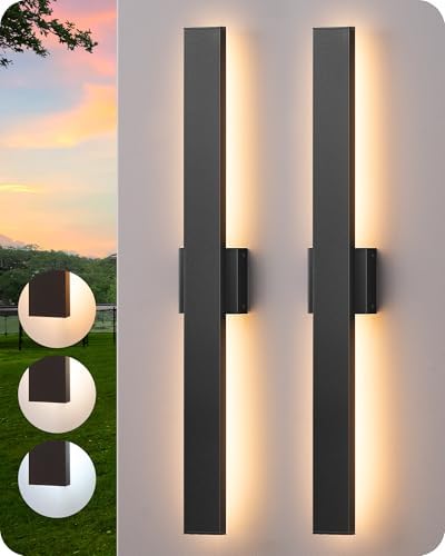EDISHINE 31.5" LED Outdoor Wall Lights, Modern Exterior Light Fixtures