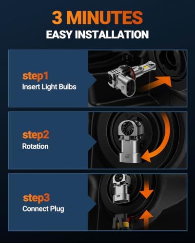 SEALIGHT S1 Pro 9005 9006 LED Bulbs Combo, 100000LM Super Bright 6500K Cool White, 1:1 OEM Size, 70000Hrs Lifespan with Cooling Fan, Plug-N-Play Pack of 4