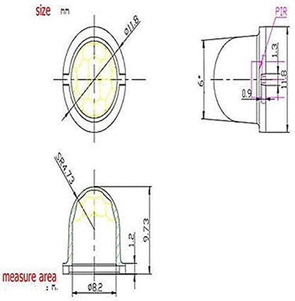 Leyal 10PCS Infrared Sensor 8308-4 011050 Mini White Fresnel Lens Body Pyroelectric PIR