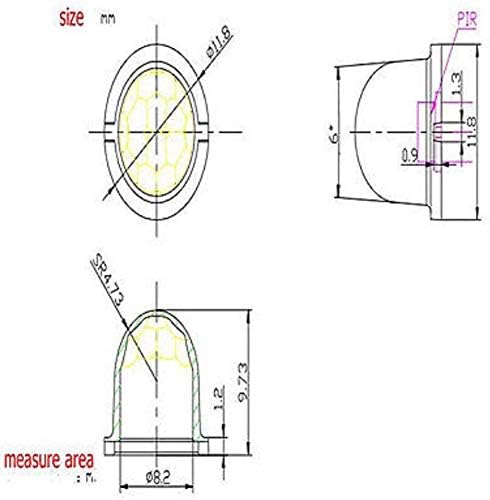 Leyal 10PCS Infrared Sensor 8308-4 011050 Mini White Fresnel Lens Body Pyroelectric PIR