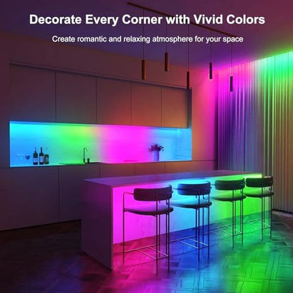 echosari 9.8FT 90Led RGB Strip Lights Battery Powered Remote Control, 8 Modes, Dimmable, Timer, Self-Adhesive, Cuttable, Waterproof, for TV Computer Monitor/Screen Decor (Pack of 3)