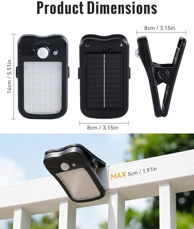 Clip On Solar Fence Lights Outdoor Waterproof 4 Pack