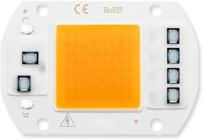 Indoor Lighting, Pack of 10, LED COB Chip Floodlight AC110V 10W/20W/30W/50W Smart IC No Driver Chip LED Spotlight Bulb(Warm White 110V,50W)