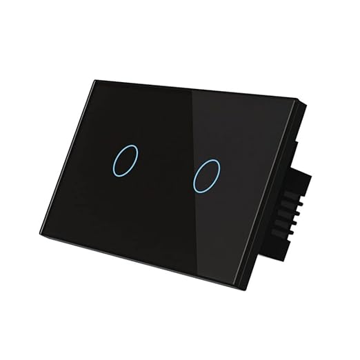 Zigbee Touch Smart Switch, Compatible with Alexa, Google Home, Hubitat, and HA, Neutral Wire Required (2 Gang, Black)