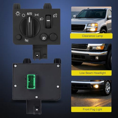 Nilight Headlight Dimmer Switch Compatible with 2004-2012 GMC Canyon