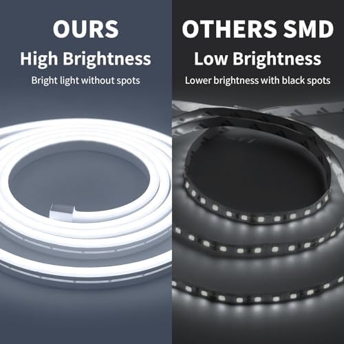 6.56FT Neon LED Strip Lights White USB Silicone LED Rope Lights