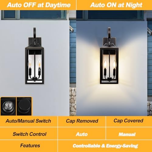 19" Dusk to Dawn Outdoor Lighting, Waterproof Large Outdoor Wall Lights
