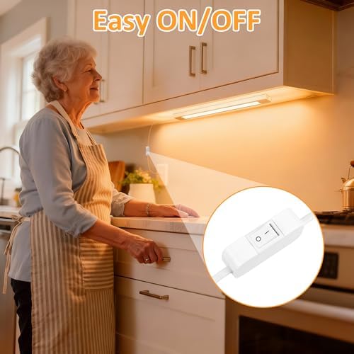 maylit Plug in Under Cabinet LED Light Bar, Ultra-Bright, Wired, 14 Inch