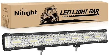 Nilight 20 Inch Side Shooter Light Bar Spot Flood Combo Triple Row