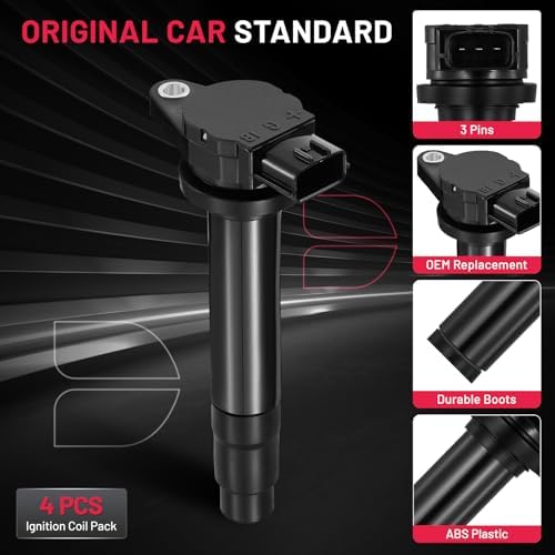 BDFHYK Ignition Coil Packs Compatible with Nissan Sentra 2000-2002 1.8L L4, Coil for 224484M500 224484M50A UF326 SKIC018 UF232 COP486 CUF326 6734013 GN10505 Set of 4