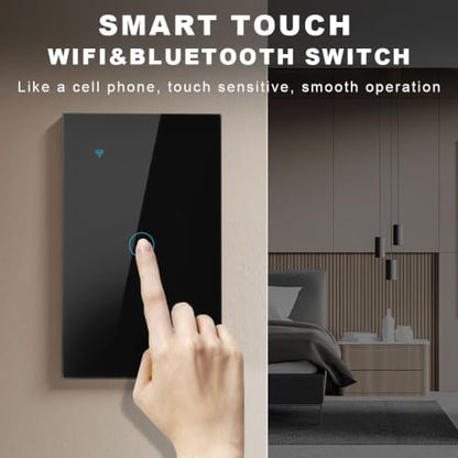 Smart Switch 1 Gang, Neutral Wire Required, 2.4GHz Wi-Fi Light Switch Compatible with Alexa and Google Home, UL Certified