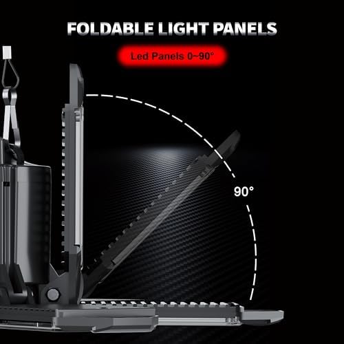 Plug in Garage Light with Motion Sensor - Ultra Bright 200W 20000LM Motion Activated Shop Light with 3 Mode, 6 Deformable LED Panel, Indoor Motion Light Bulb for Garage, Workshop (2 Pack)