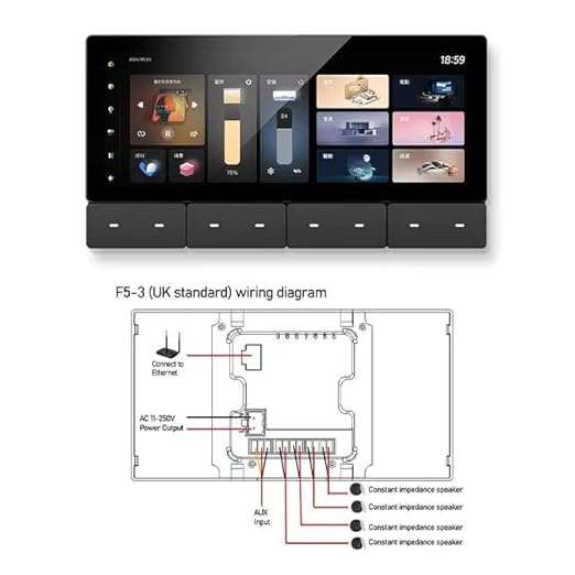 Smart Home Lighting Control Panel, Touch Screen Interface, Multi-Room Scene Control, Dimmable LED Settings, Digital Display 6.2 Inch Smart Control (Bundle: F5-2 3light2SPK B)