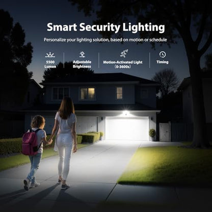 Onforu Hardwired Floodlight Camera Outdoor, 5500LM 2K HD Security Camera with Lights, Color Night Vision, Custom Motion Zones, 2-Way Audio, Built-in Siren, 2.4GHz WiFi, Compatible with Alexa, Brown
