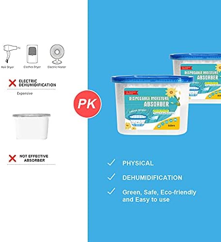 CANAGER Fresh Scent Moisture Absorber Box,Odor Eliminator and Dehumidifier Boxes for Closet,Bedroom,Kitchen,Bathroom-6 Packs,Cups - Traps Moisture for Fresher, Cleaner Air Yellow