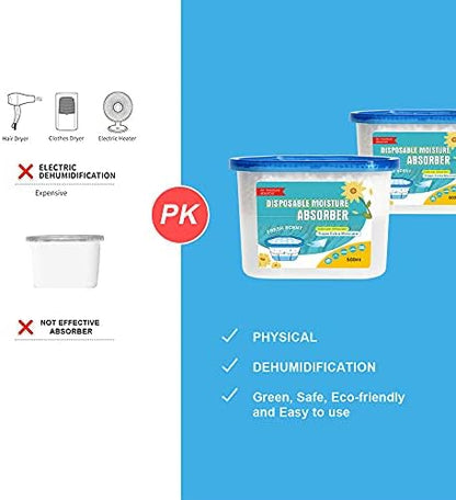 CANAGER Fresh Scent Moisture Absorber Box,Odor Eliminator and Dehumidifier Boxes for Closet,Bedroom,Kitchen,Bathroom-6 Packs,Cups - Traps Moisture for Fresher, Cleaner Air Yellow