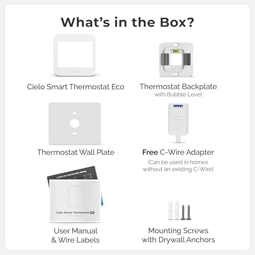 Cielo Smart Thermostat Eco for Central HVAC, Energy Star Certified (White)