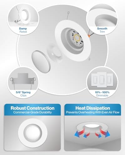 Sunco 96 Pack 6 Inch Retrofit LED Recessed Lighting Can Downlight, 13W=75W