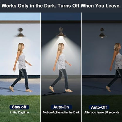 Motion Sensor Light Bulbs, 12W(100W Equivalent) A19 E26 6000K Auto On/Off