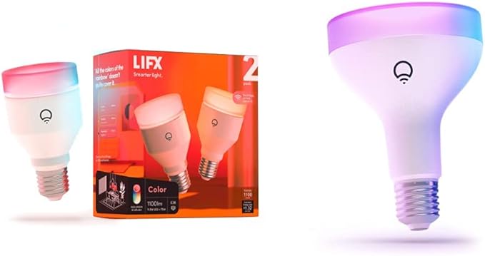 LIFX Color Wi-Fi Smart LED Light Bulbs and BR30 Flood Light (2-Pack)