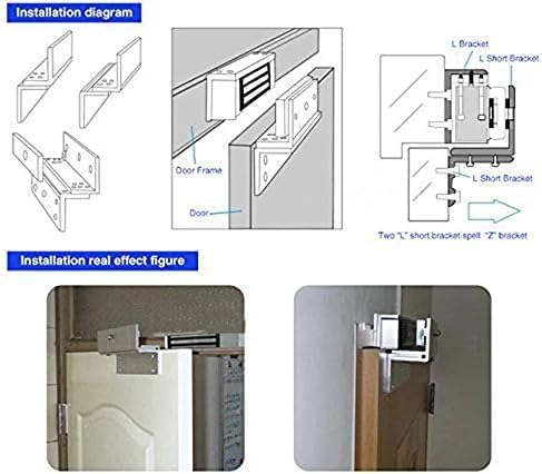 Remote Control Keypad inswinging Door 600Lbs Electromagnetic Lock Kit with Bracket Access Control System 110-240V Power Supply Unit Push to Exit Button Buzzer Sounder for Visitor in