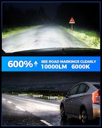 Marsauto H10/9140/9145 LED Fog Light Bulbs, 10000LM 6000K White-2 Pack