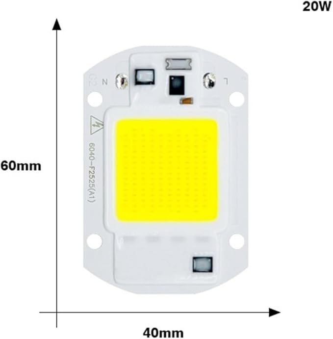 Pack of 6, LED COB Chip AC110V 50W/30W/20W Smart IC Driver DIY LED Floodlight Spotlight Household Bulbs(Warm White 110V,20w)