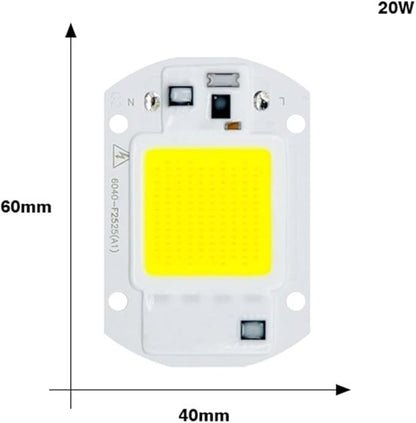 Pack of 6, LED COB Chip AC110V 50W/30W/20W Smart IC Driver DIY LED Floodlight Spotlight Household Bulbs(Warm White 110V,20w)