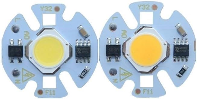 Pack of 4, LED COB Lamp Y32 Chip AC110V 3W 5W 7W 9W LED Matrix Diode Array Spotlight Smart IC Searchlight Floodlight Source Household Bulbs(Warm White,3W)