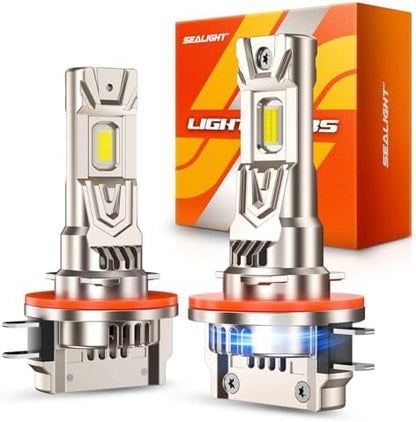 SEALIGHT H11B LED Bulbs, 60000LM H11B LED Fog Light Bulbs,1000% Ultra-Bright H8B H9B LED Fog Light Replacement, 80,000H Lifespan, 1:1 Mini Design Non-Polarized, Pack of 2