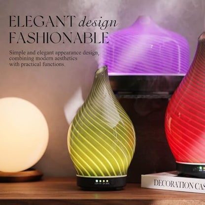 Porseme Essential Oil Diffuser 150ml Handmade Glass Diffuser 6H Runtime