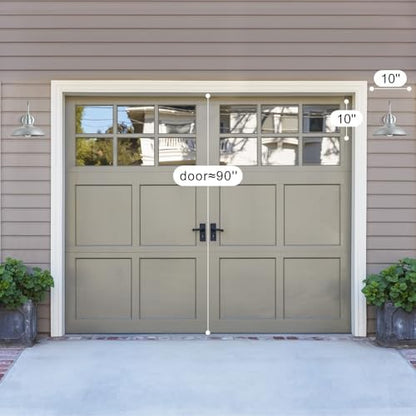 10in Outdoor Gooseneck Barn Lights Silver Gray Exterior Porch Gooseneck Wall Mount Lighting Fixture, 2 Pack Brushed Silver Barn Style Outside Wall Sconce for House, Garage, Farmhouse