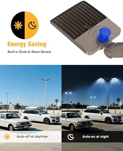 LED Parking Lot Light 200W 28000LM 5000K, Commercial Outdoor Area Lighting