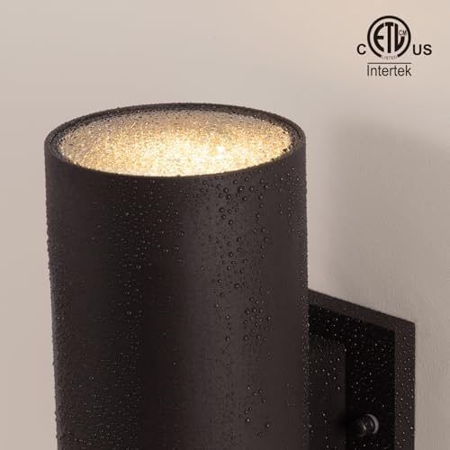 mirrea 14" Modern Outdoor Porch Light 2 Lights, Oil Rubbed Bronze, 2 Pack