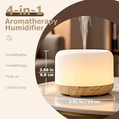 Essential Oil Diffuser, Ultrasonic Humidifier with LED Light