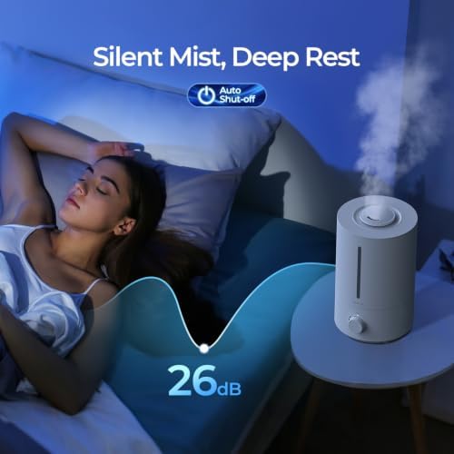 raydrop Cool Mist Humidifiers for Home Babies, 3.0 L Quiet and Top Fill Ultrasonic Humidifier for Bedroom, Auto Shut Off