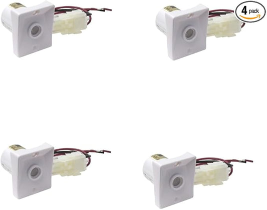 Solus Dusk-to-Dawn Sensor with Ezee Change Plug – Outdoor Photocell Sensor for 3" Lamp Posts – Auto On/Off – UL Listed – 120V – 5 Year Warranty, (White, Pack of 4)
