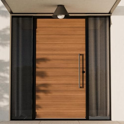 Globe Electric 60000163 1-Light Outdoor Flush Mount, Painted Black Sand Texture, Frosted Opal Glass Inner Shade