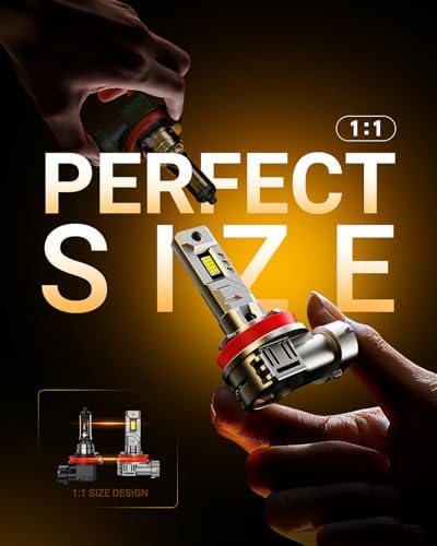 SEALIGHT H8 HB3 Light Bulbs, 9005 H11 Fog Bulbs with Turbo Fan, 100,000LM 8X Brightness 3 Mins Quick Installation, IP67 Waterproof Bulbs, Pack of 4