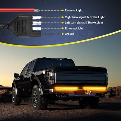 Nilight Truck Tailgate Light 56" Aluminum Frame Triple Row 576LED Strip