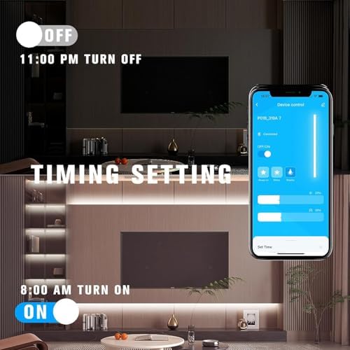 DAYBETTER Smart COB LED Strip Lights, 6500K Daylight White, 16.4FT Dimmable