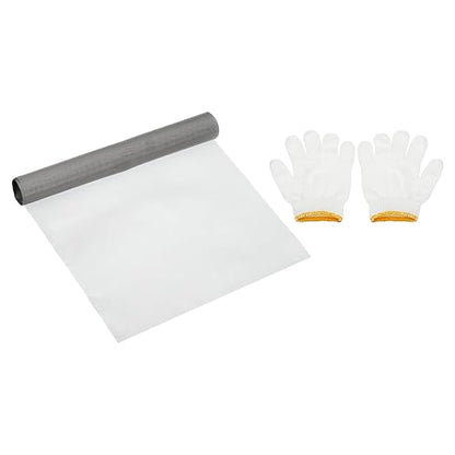 PATIKIL 40" L x 16" W Woven Wire Mesh, 250 Mesh 304 Stainless Steel Air Vent Filter Screen with Gloves for Window Security Vent Cover Filtration Animals Fence