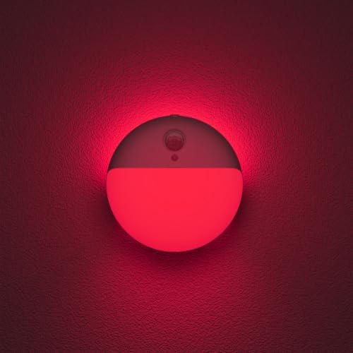 YUNLEX Red Night Light Battery Operated Motion Sensor, Nightlights 1-10lm
