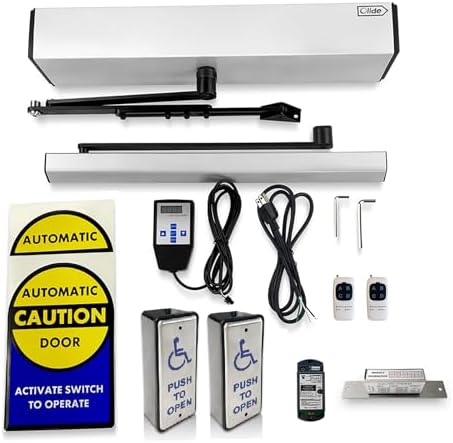 Olideauto Handicap Push Button Door Opener,Auto Door Opener with Wireless Narrow Stainless Steel Handicap Push Buttons Olide-511 and 550lbs Fail Security Electric Strike