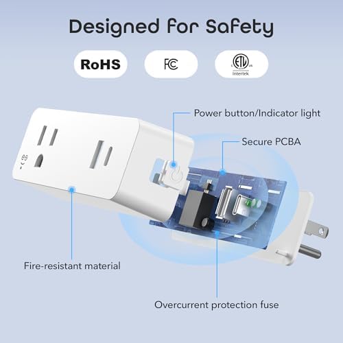 Geeni Switch + Charge Smart Wi-Fi Plug, 20W USB-A & USB-C Fast Charging