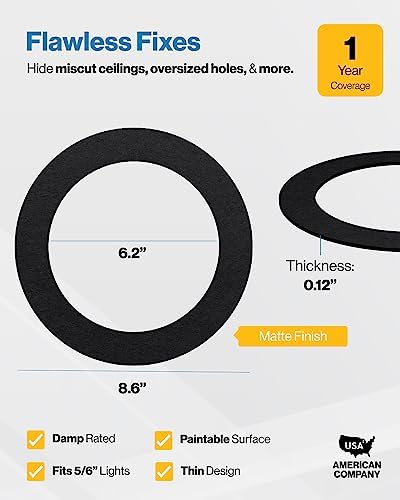Sunco 12 Pack 6 Inch Recessed Light Goof Ring, Black