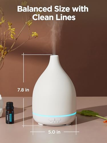 InnoGear 300ml Ceramic Essential Oil Diffuser, Diffusers for Home, White