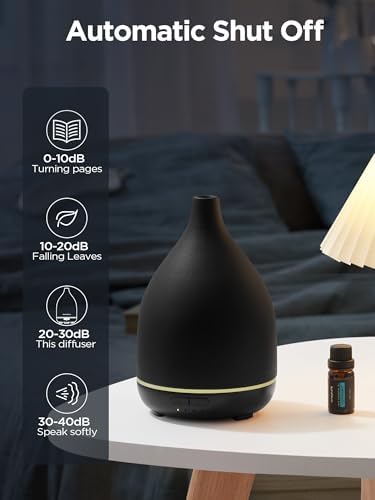 InnoGear 300ml Ceramic Essential Oil Diffuser, Diffusers for Home, Black