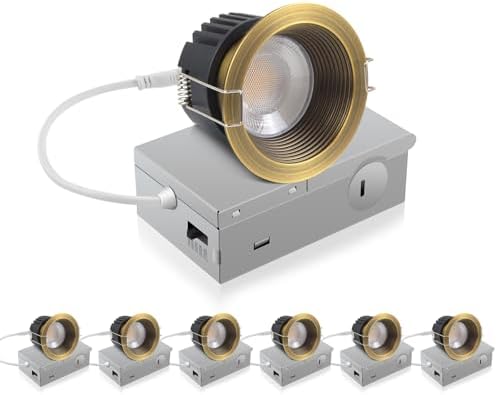 Adetu 6 Pack 3 Inch 5CCT Bronze Anti-Glare LED Recessed Ceiling Light
