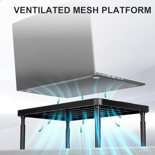 WALI Dual Monitor Riser for Desk, Adjustable Laptop Riser, up to 44 lbs